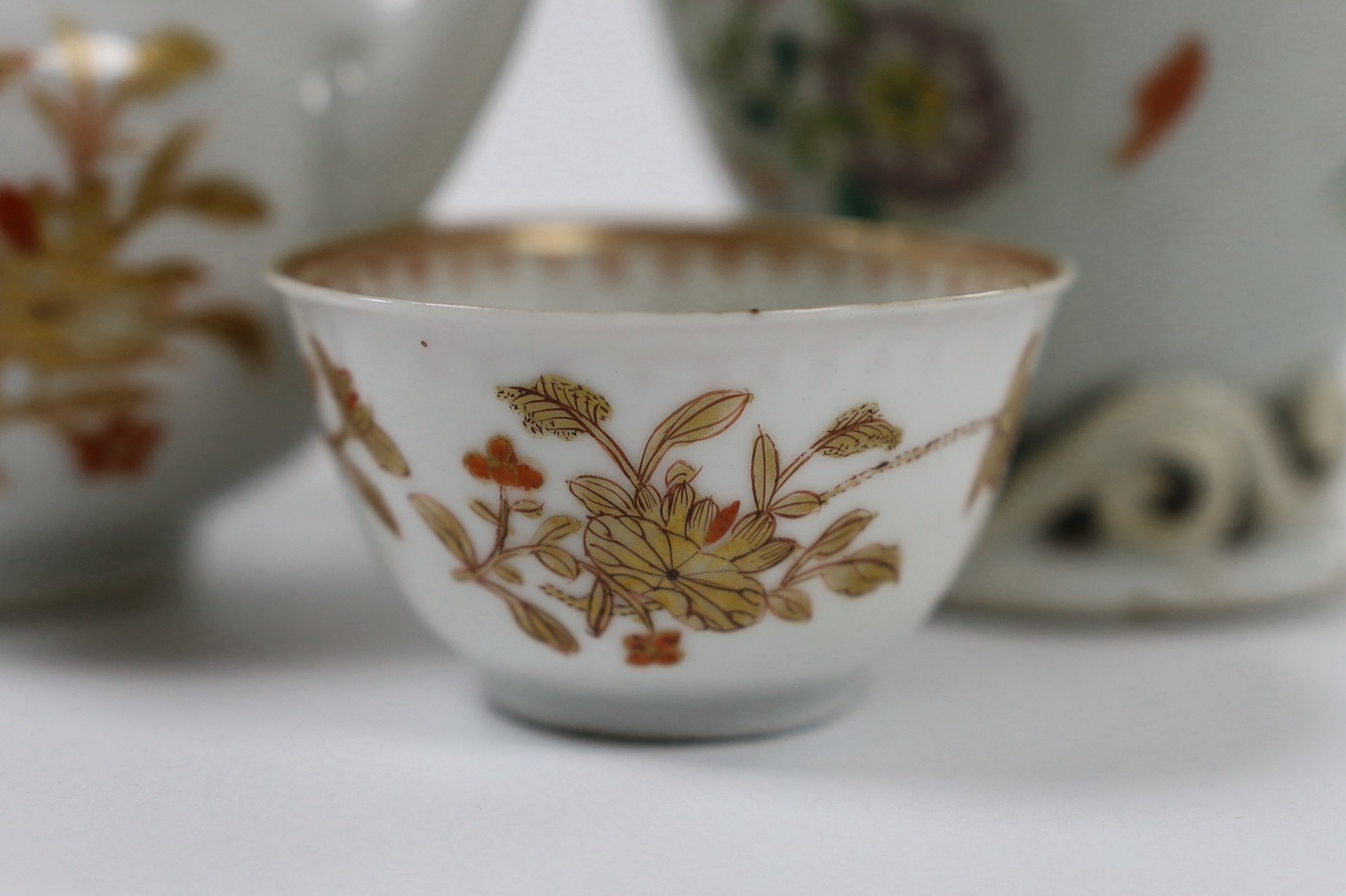 A miniature Chinese export teapot and four other items, 18th century and later